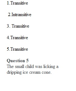 Week 3. Self-Assessment 3.3 Identifying Transitive and Intransitive Verbs